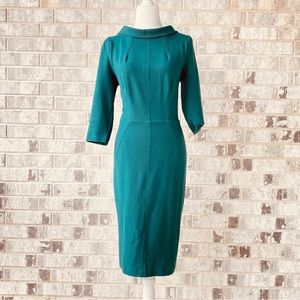 Boden Retro Teal Ottoman Sheath Dress
